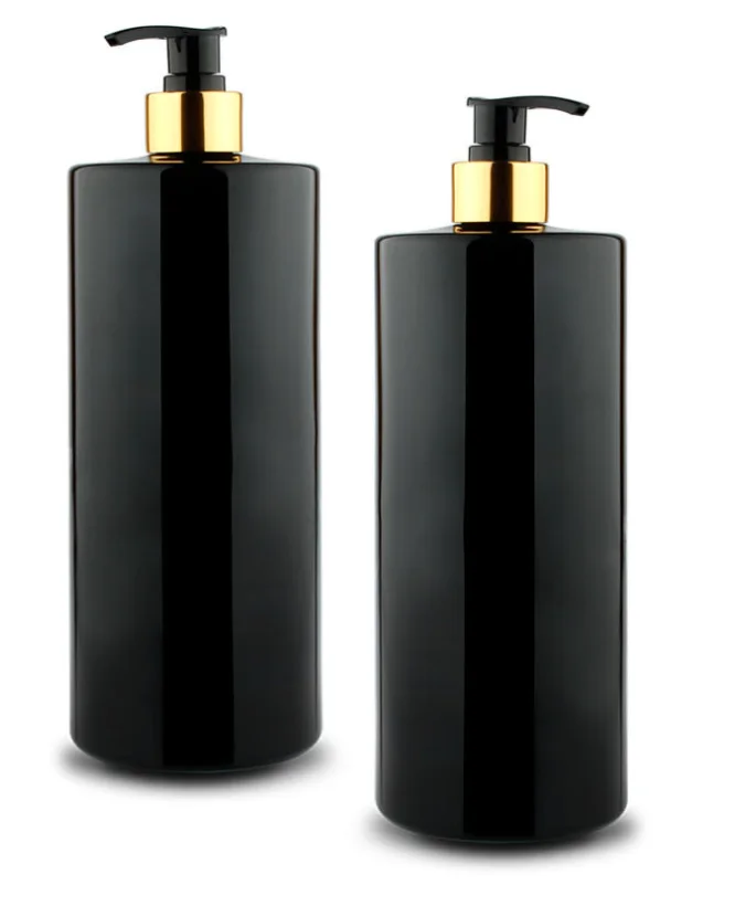 1000ml 32 OZ  pet black gold lotion pump bottle shower shampoo plastic bottles