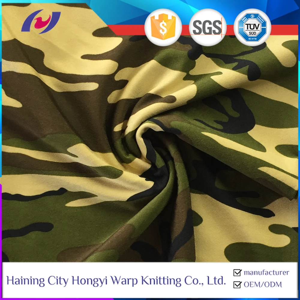 4 Way Stretch 85 Polyester 15 Spandex Camouflage Print Fabric