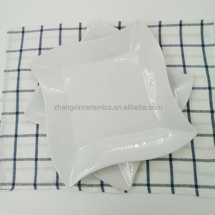 Nordic daily creative irregular shape tableware steak salad pasta dessert white ceramic dinner plate for hotel home restaurant