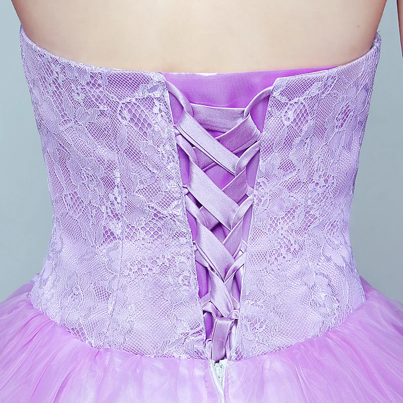 2018 New Korean Style Beaded Flower Purple Colored wedding dress Light blue Princess Wedding Gowns