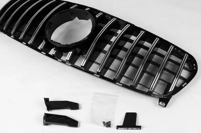 For GLA X156 Mesh Grilles 2017-2018 GLA200 GLA220 GLA260 ABS Material AMG GT Grills Replacement front grille front bumper