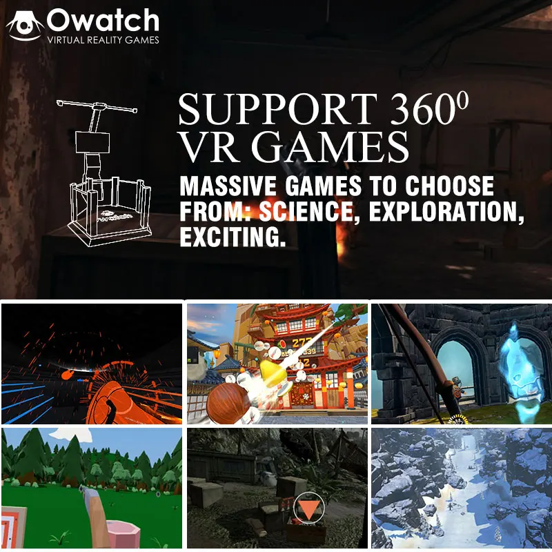 Owatch VR Space Virtual Reality Standing Simulator Games Platform with HTC Vive