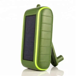 Best Seller Portable Pocket Hand Crank Generator Portable Solar Dynamo Power Bank with LED Flashlight