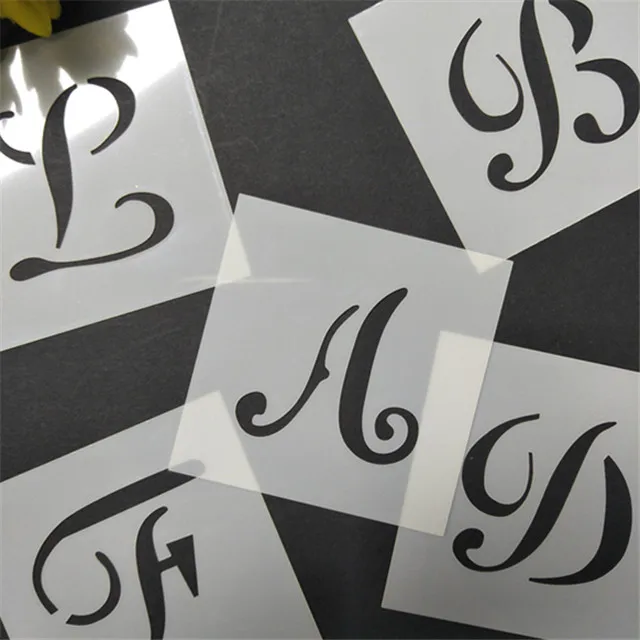 Letter Stencils for Painting on Wood,Reusable Plastic Art Craft Stencils with Numbers