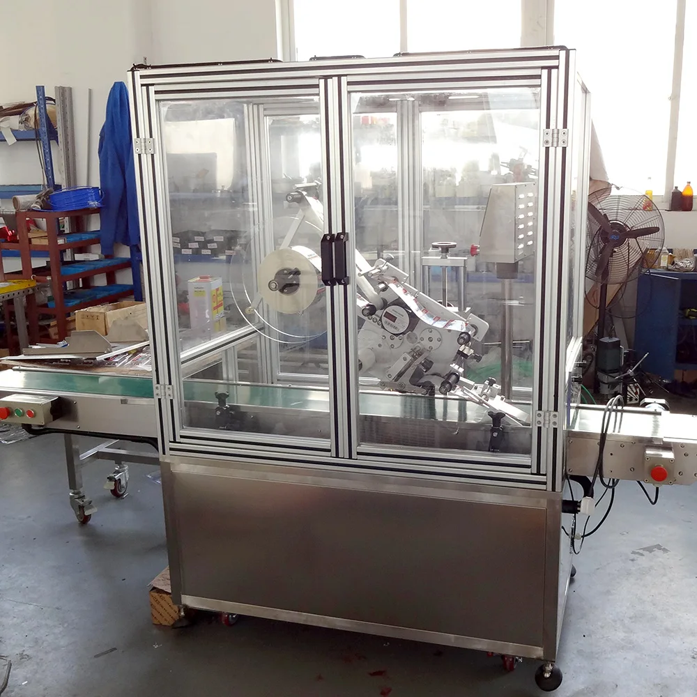 YM210 carton box corner lid plane side sticker labeler  Auto flat top and bottom surface labeling machine