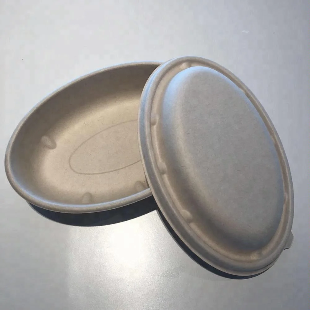 Легко зеленый Compostable пользовательский экологический сахарный тростник целлюлозно-бумажная удаляемая бумага одноразовый пищевой биоразлагаемый лоток/тарелки