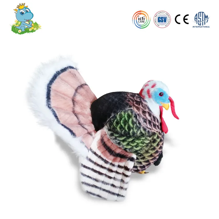 
Hand made creative reallike costom soft turkey toy for easter craft gift 