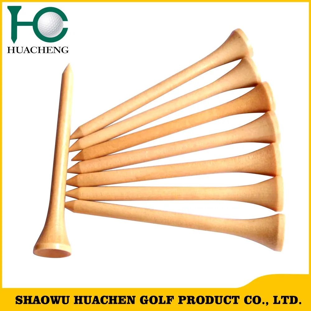 Длинные тенниски для гольфа из натурального дерева/бамбука, Размер 2 3/4 дюйма, с принтом логотипа