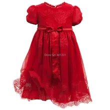 2015 New Girl Silk red dresses Best Quality baby girl summer dress design for kids