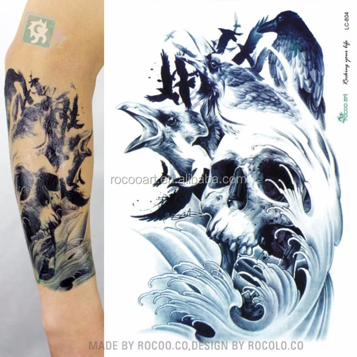 LC807/New 2015 cool gold fish designs temporary fake body tattoos sleeves for arm men