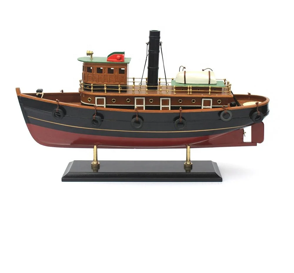 Nautical  Wooden Decoration TugBoat Handicrafts Souvenir ship model Boat gift