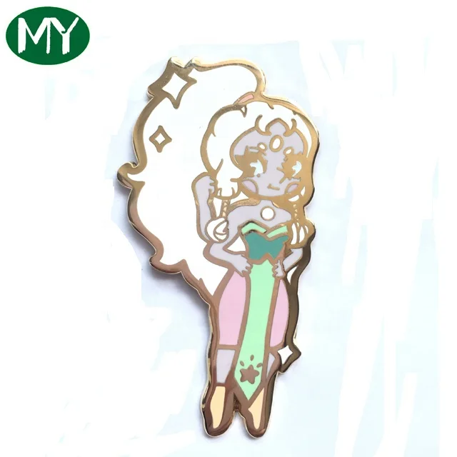 China manufacturers pink girl custom lapel pins hard enamel