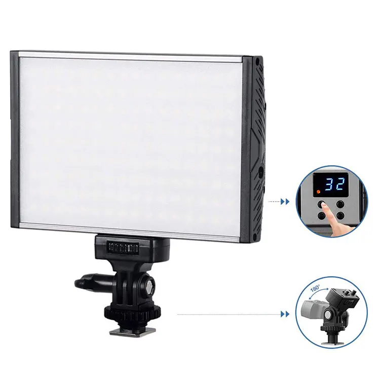 PT-15B Ultra-thin Bi-Color 3200K-5600K Aluminum Alloy Dimmable Studio Photography  LED Photo Video Panel Light for Camera