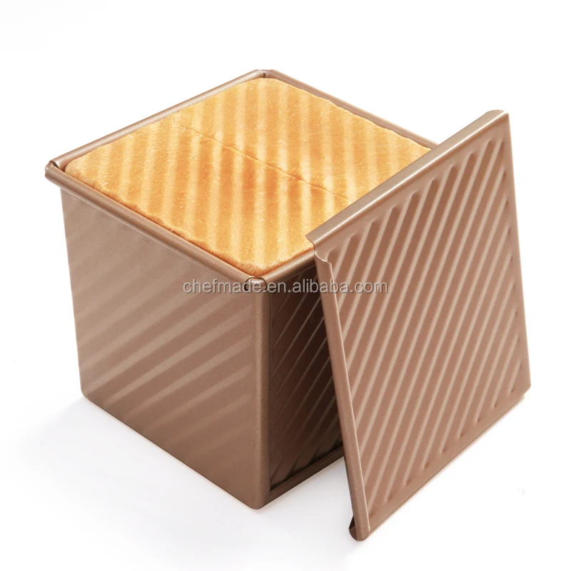 
Non-stick Bakeware Corrugated Loaf Pan Large Bread Box With Cover pullman bread pan loaf tin 