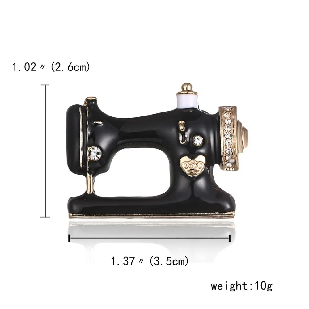 Thimble needle thread seamstress black sewing machine brooch Women pin brooches Enamel pins Denim Pin Badge Gift Jewelry