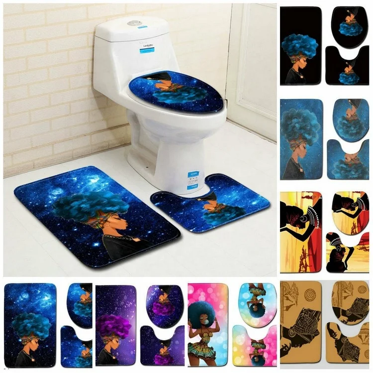 Creative Top Seller 2024 Promotional Home Decor Bathroom Products Anti Slip Toilet Bath Rug Bathroom Mat Set of 3 Pcs