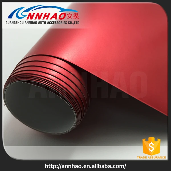 1.52 x 20m Car Styling Premium Chrome Satin Red Car Vinyl Wrapping Film For Car
