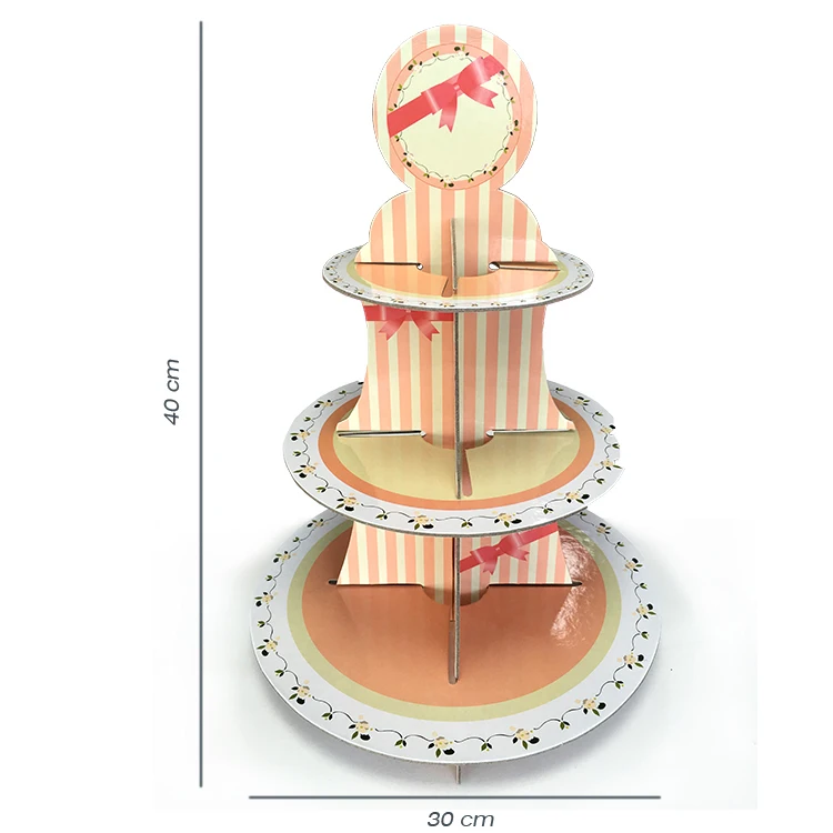
Hot sale Party Decoration 3 Tier Disposable Paper Cupcake Stands 