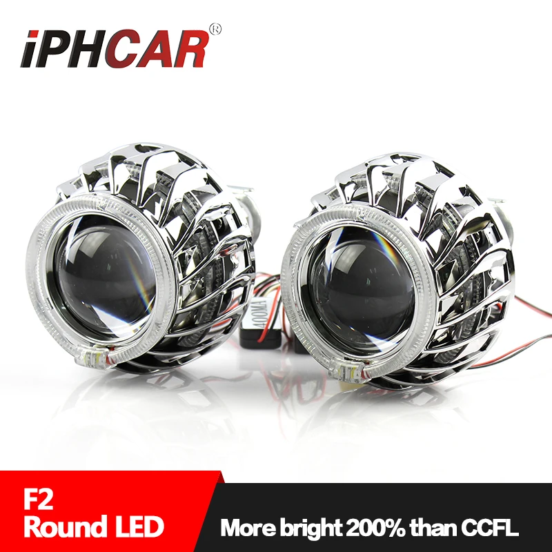 iPHCAR 35W H1 bi-xenon projector lens with 2.5inch dual angel eyes shrouds