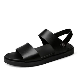 Мужские уличные тапочки YT, Повседневная модная пляжная обувь, высококачественные кожаные сандалии для мужчин