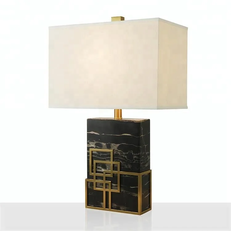 Элегантная прикроватная настольная лампа для украшения тканевой лампы и Мраморный держатель