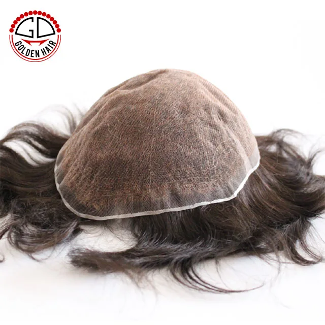 High Quality Sock Indian Human Hair Swiss Lace Base Mens Toupee