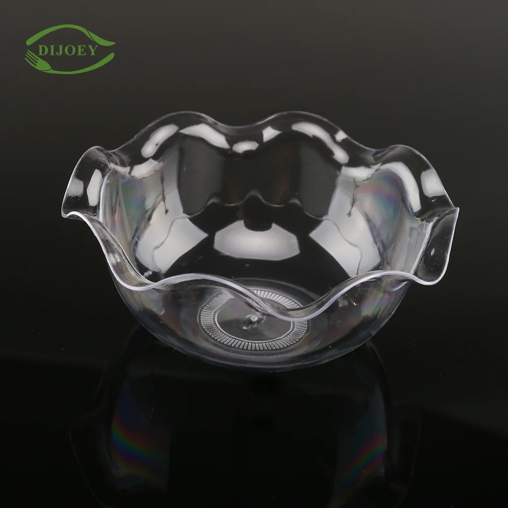Most Popular Flower Personalized Fancy Small Transparent Hard Polystyrene Pudding clear Disposable Plastic Mini Dessert Cups