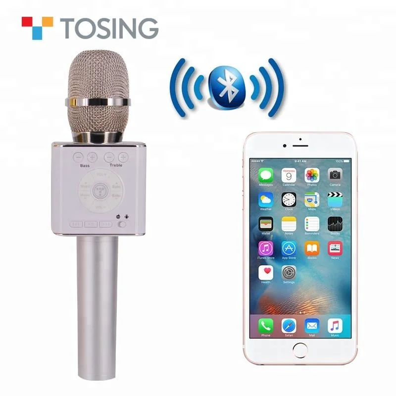 Караоке микрофон мини портативный беспроводной синий зуб динамик открытый КТВ Микрофон для компьютера