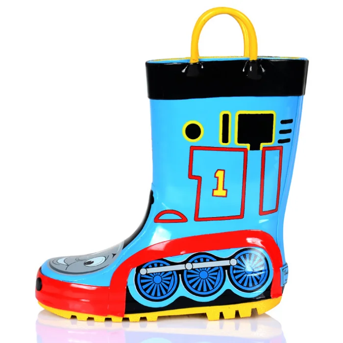 
YY10089S China made factory price cartoon Thomas print kids rubber shoes boys rain boots 