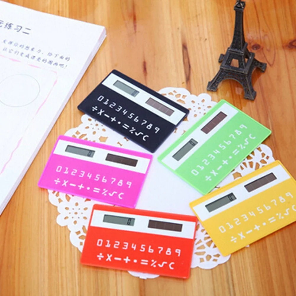 solar pocket calculator Amazon. Com: 8 digits mini solar power credit card size pocket.