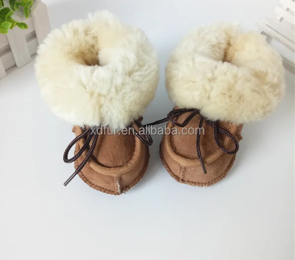 
handmade sheepskin fur baby boots for winter season  (60311922373)