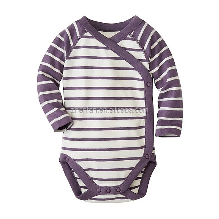 
100%cotton stripe baby boy long sleeve romper 