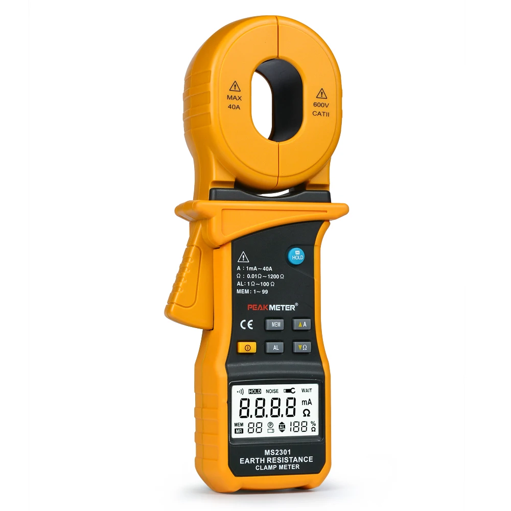 0.001 Ohm Resolution High Precision Digital Earth Resistance Clamp Meter MS2301