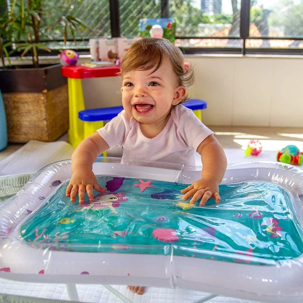 LC поощрит животик время с 6 веселыми плавающими морскими друзьями, игровой коврик для малышей, младенцев, похлопывайте и играйте в водный коврик