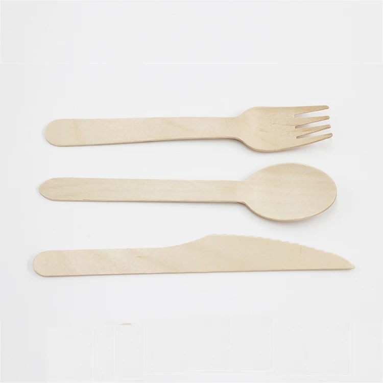 Biodegradable Bulk Wood Spoon/forks/knives Disposable Wooden Cutlery Set
