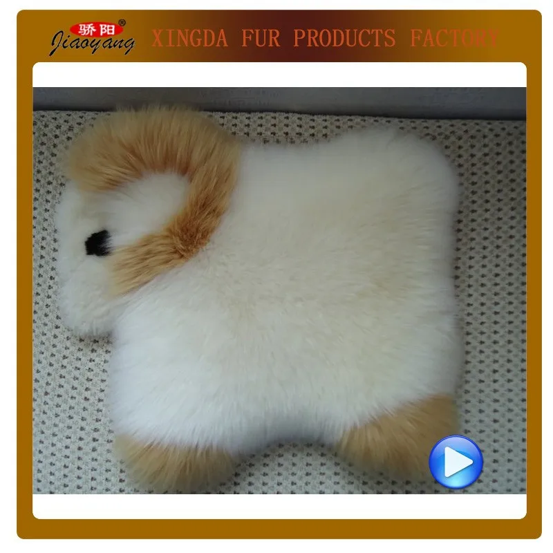 Ручное вязание! Животная форма подушки на сиденье из овчины