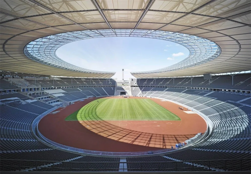 
architecture membrane stadium roofing PTFE stadium tent membrane structure with steel frame 