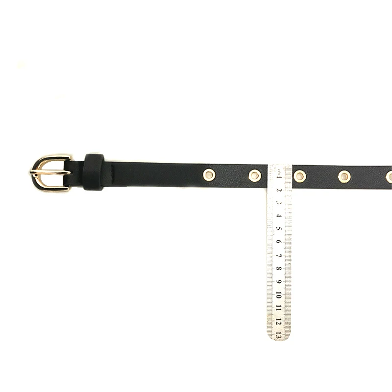 
Factory designer fashion new woman belt metal woman belt eyelet rivet woman belt PU leather brown punk sexy rock China supplier 