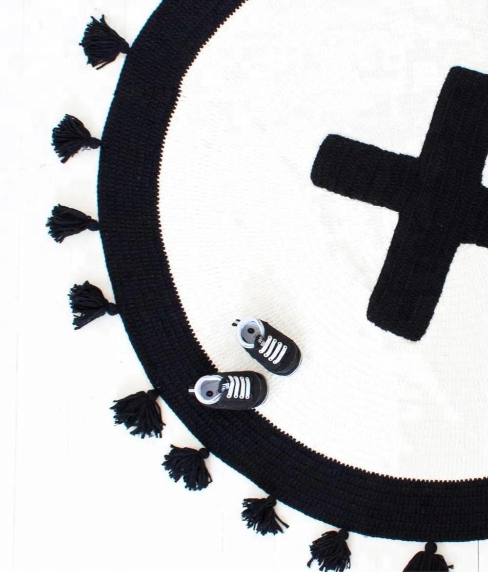 
China Wholesale Kids Baby Infant Floor Play Mats Crawling Knit Crochet Rug Round Carpet 