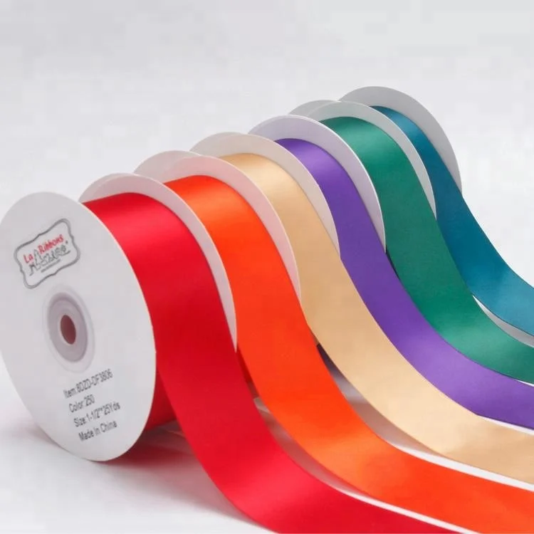 LaRibbons Hot Sale Solid Color 38mm Polyester Double Faced Satin Ribbon