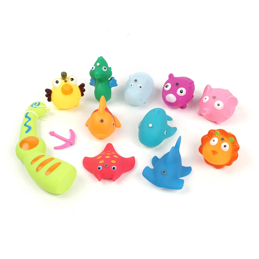 Kid Best Gift 10 PCS Set Floating Baby Bath Fishing Toy with Rod