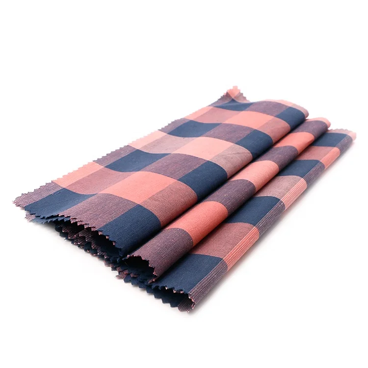 88%Cotton12%linen gingham plain yarn dyed fabric