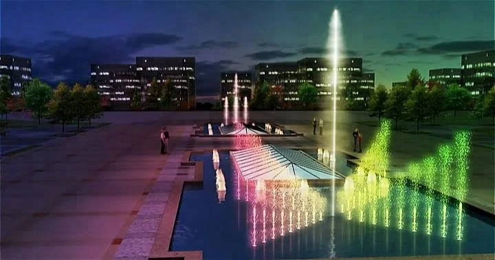 Portable music dancing water fountain with led light