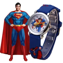 2016 Hot Sale Superman Relógio Dos Esportes Da Forma Ocasional Relógios de Quartzo Crianças Dos Desenhos Animados Crianças Relógio de Pulso Hora de Relógio Relojes Relogio