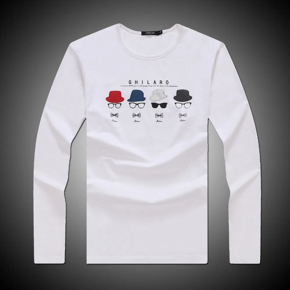 
Brand simple style men long sleeves extended t shirt blank 