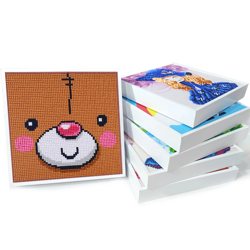 Набор для алмазной живописи «сделай сам», Модная белая мини-картина с полными стразами, 20 х20 см, мультяшный рисунок с животными