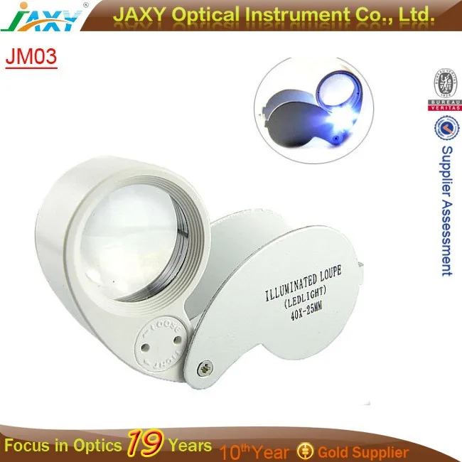Jewelers Eye Loupe Kit Power 40X-25MM Magnifying Loupe Glass with LED Light