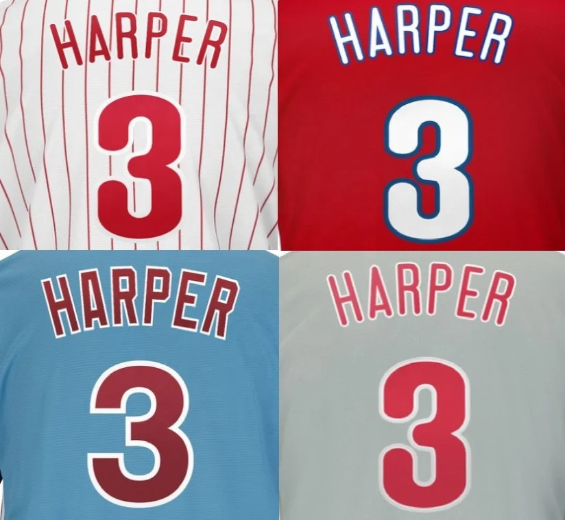 Ready to Ship Bryce Harper #3 Best Quality Stitched Baseball Jerseys