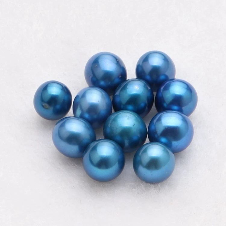 Оптовая продажа, бусины из пресноводного жемчуга размером 6-8 мм, светло-голубого цвета, цвета ААА, неидеально окрашенные, для маркировки ювелирных изделий