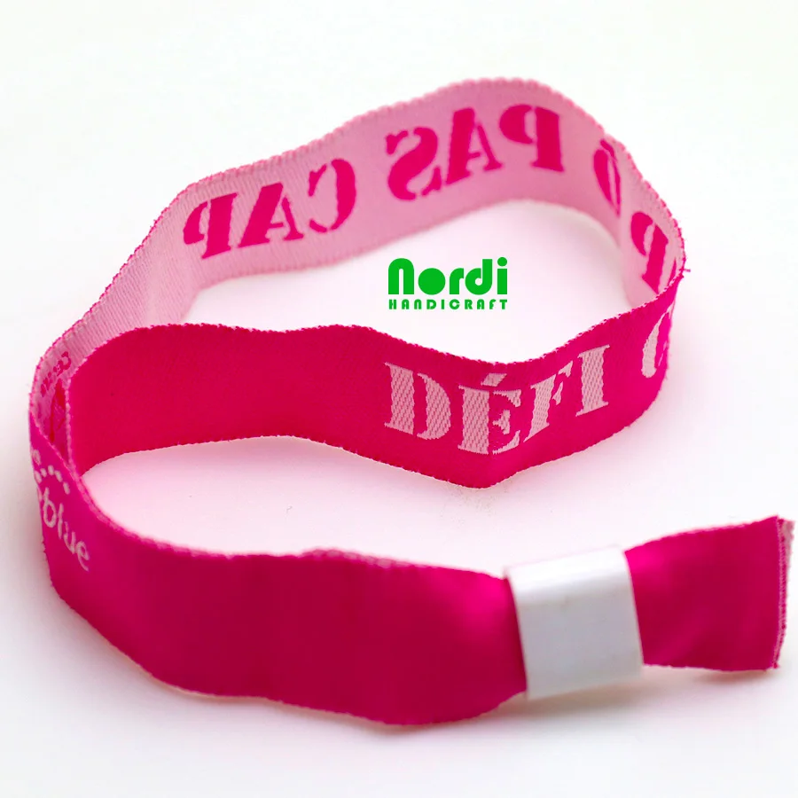 Eco-friendly custom festival fabric wristband event woven wrist band for concert